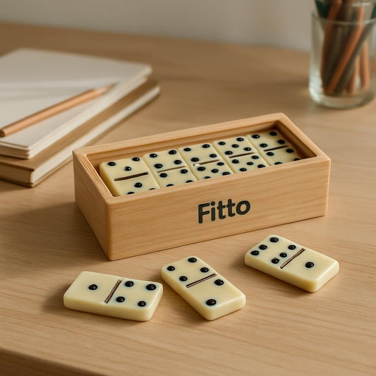 Classic Dominoes Game Set with Wooden Storage Box – Family Board Game for Game Nights, Parties, and Entertainment (Domino Set, Wooden Dominoes, Family Game)