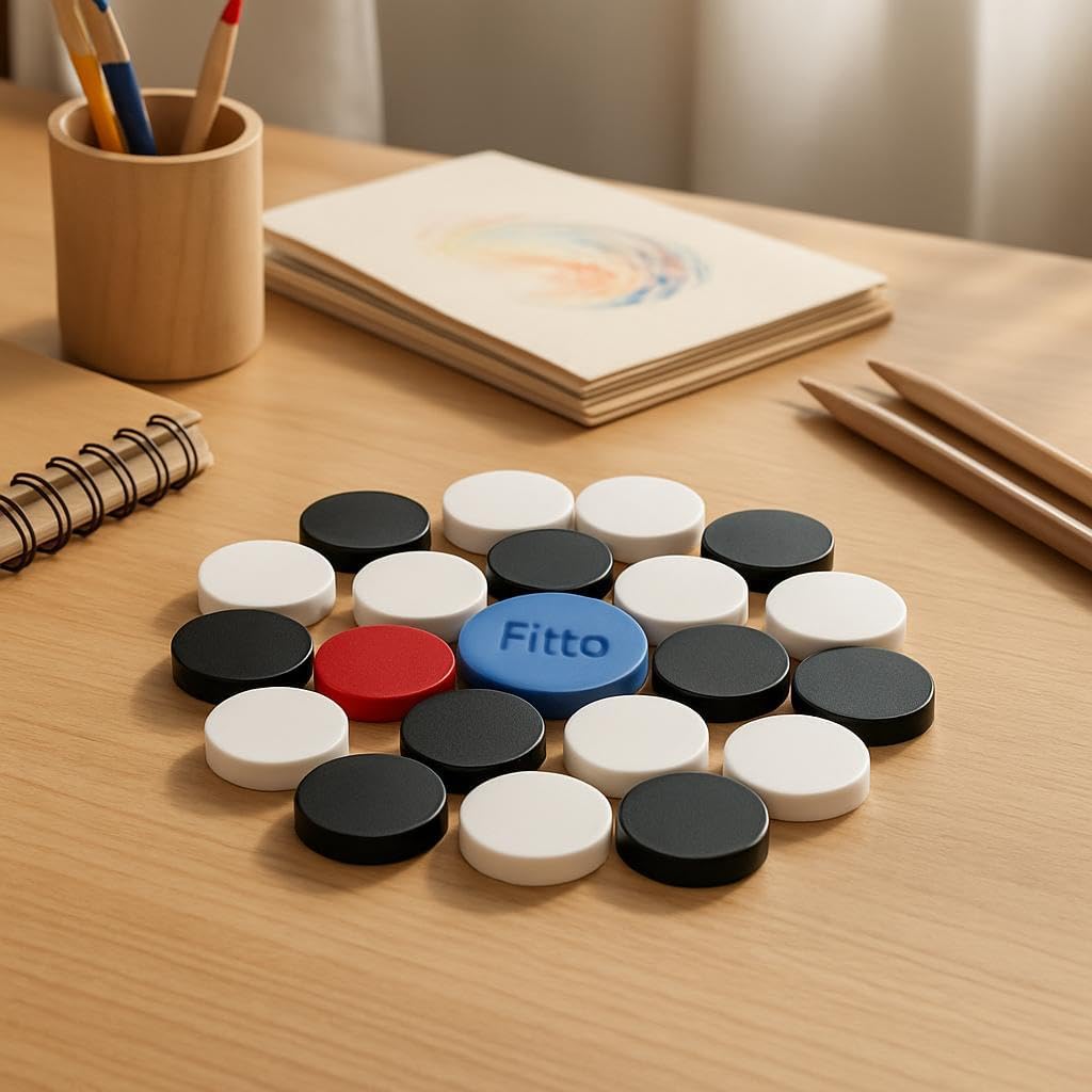 120 Pieces 5mm Acrylic Carrom Coins 19pcs with 1 Striker Set for Carrom Board Games