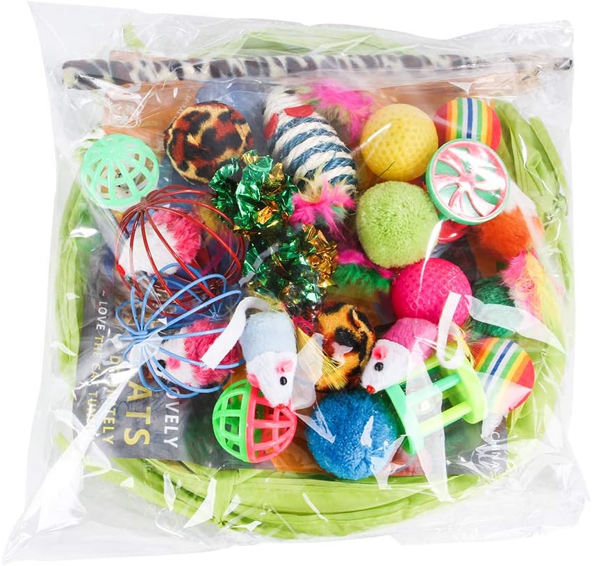 120 Pieces Cat Toys (Assorted Colors – Multi-Color Interactive Play pack of 2)