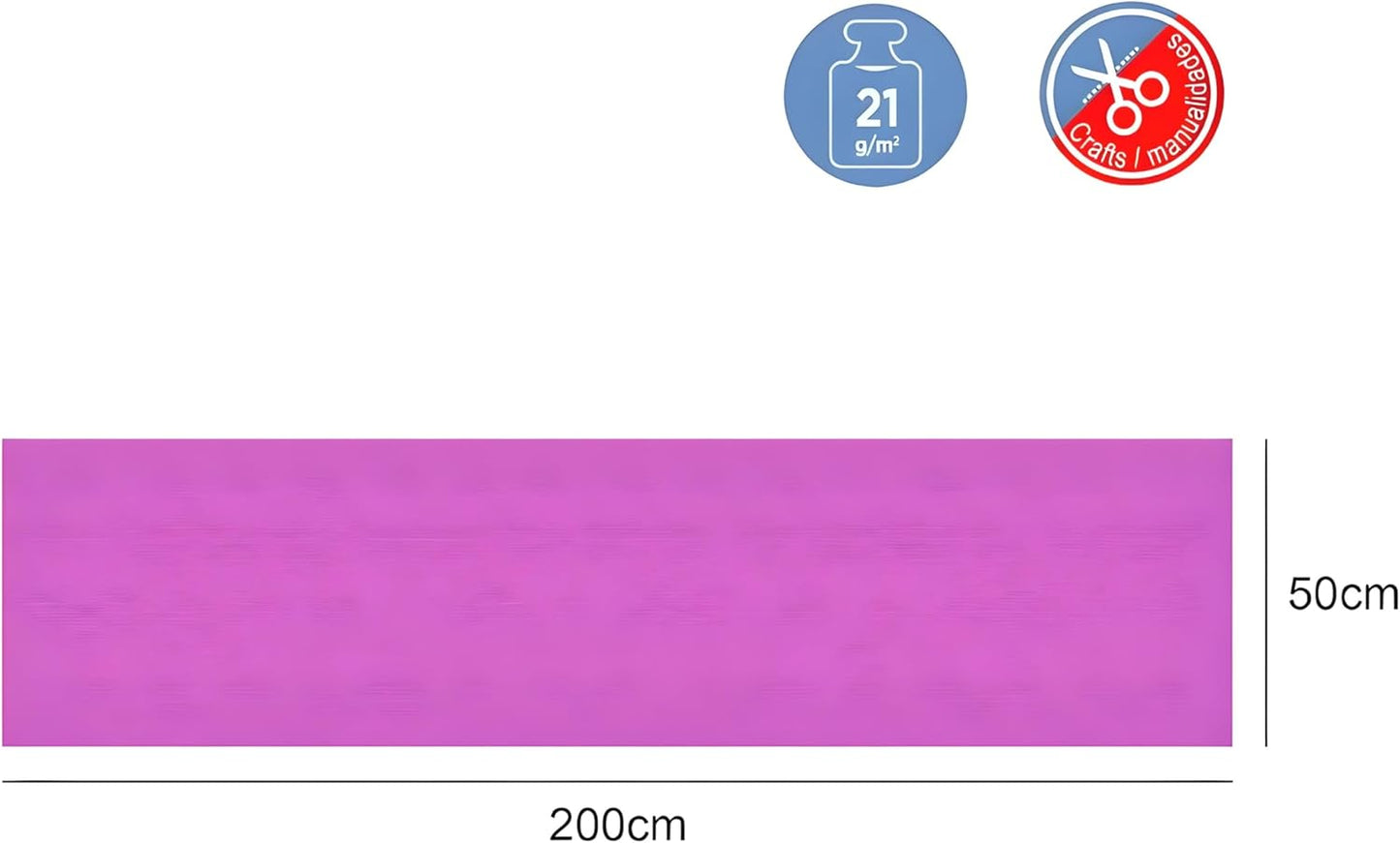Crepe Paper Roll 200cm x 60cm Pink for Crafts, Decorations, DIY Projects