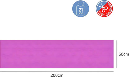 Crepe Paper Roll 200cm x 60cm Pink for Crafts, Decorations, DIY Projects