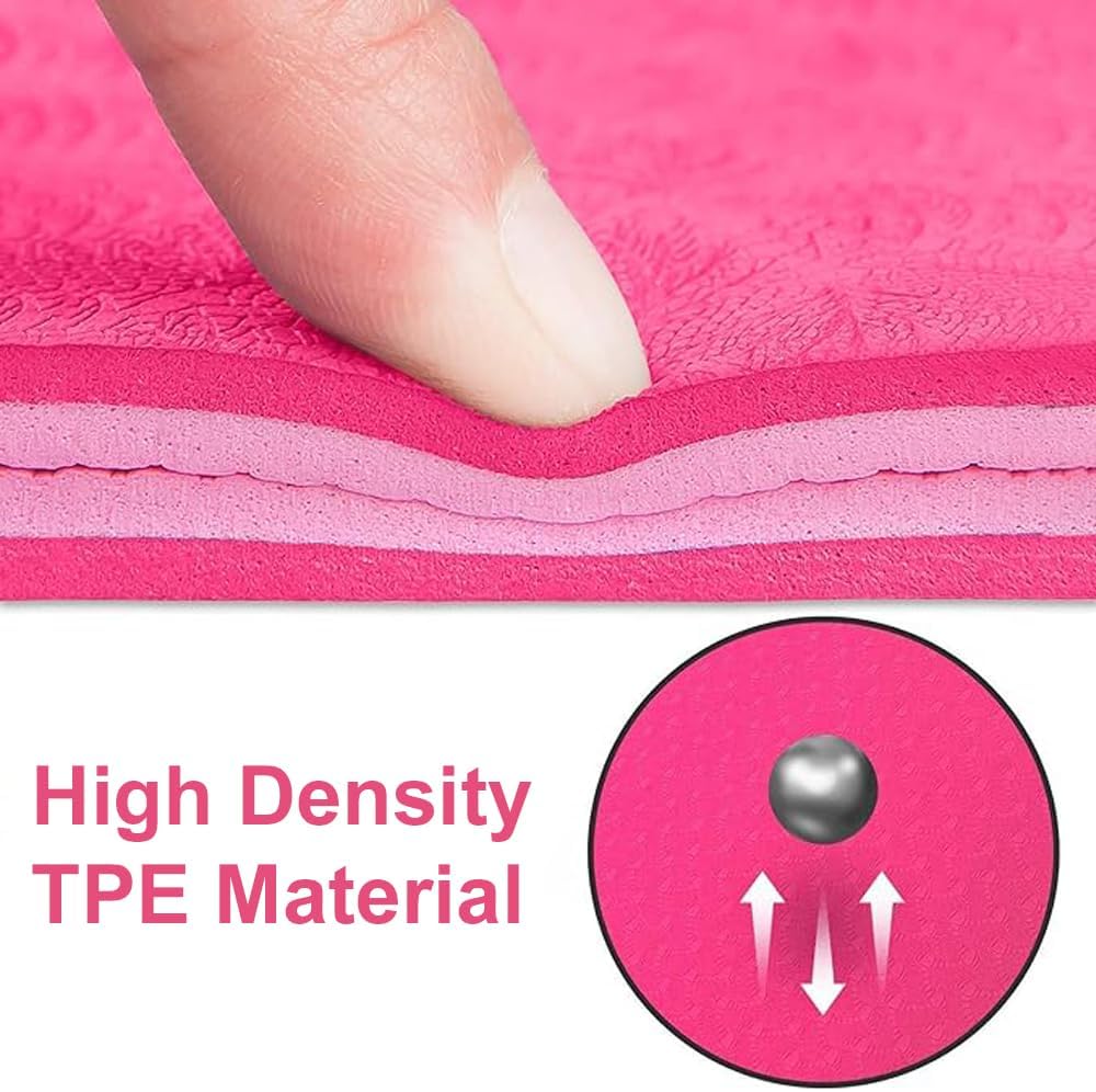 96 Pieces 4mm Thick Yoga Mats (61x183cm - Non-Slip – Eco-Friendly Pink Exercise Mat for Yoga – Pilates – Fitness – and Home Workouts - Extra Cushioning for Joint Support)