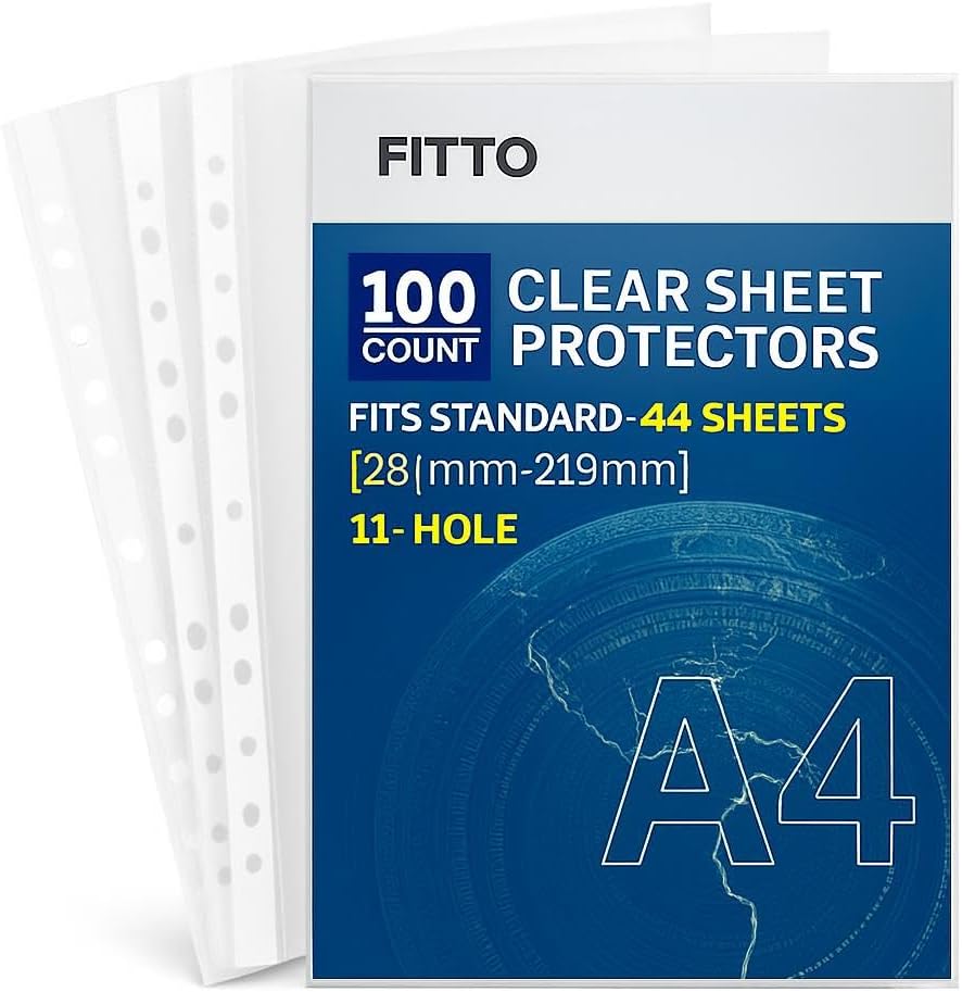 96 Pieces 100 Page 11 Hole Loose Folders for A4 Sheets (Office Binder)