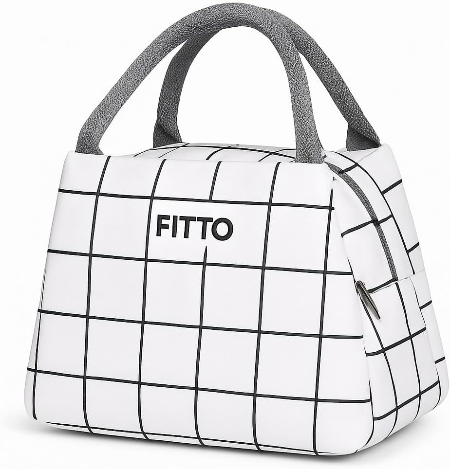 1 Piece Lunch Bag Black, Insulated Food Carrier for School, Work & Travel