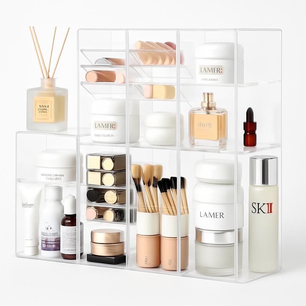 96 Pieces Transparent Mirror Cabinet Storage Boxes (Clear PS Material)