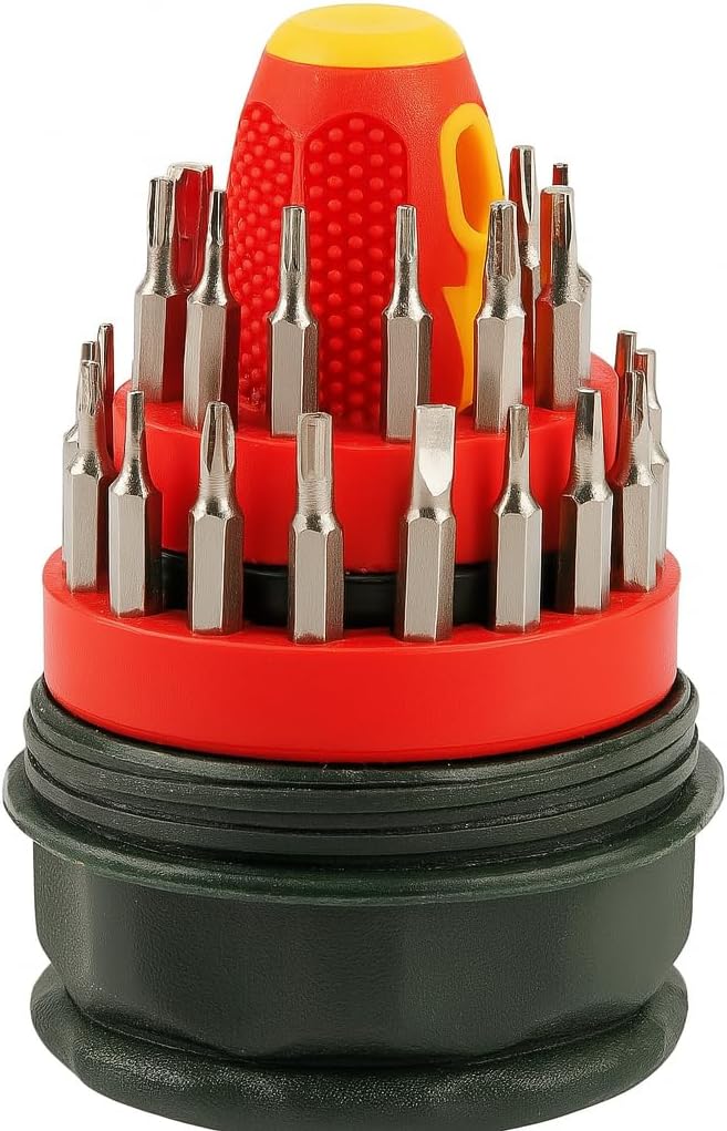 120 Pieces Screwdriver Set 31 in 1s (Precision Magnetic Screwdrivers with Interchangeable Bits – Compact Tool Kit for Home – Electronics – Phones – Laptops – and DIY Repairs - Durable and Portable Design)
