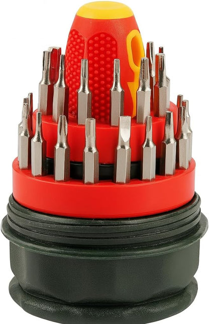 Screwdriver Set 31 in 1, Precision Magnetic Screwdrivers with Interchangeable Bits, Compact Tool Kit for Home, Electronics, Phones, Laptops, and DIY Repairs - Durable and Portable Design