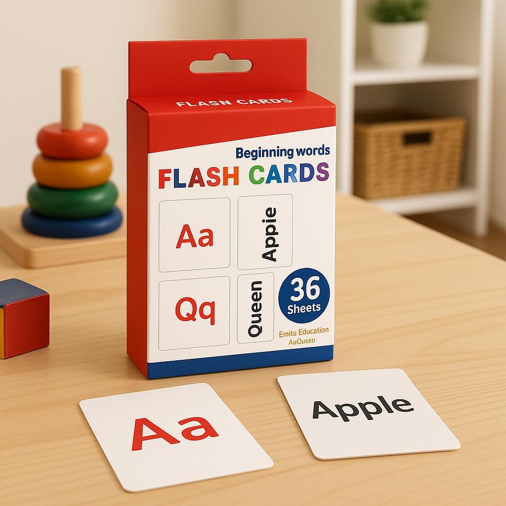 120 Pieces Being Words Series Flash Cards - 36 Sheets (12x7.7cm Educational Card Set)