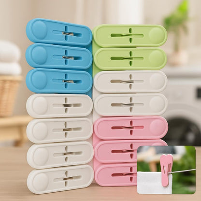 Plastic Cloth Pins, 16 Pieces - Multicolour for Laundry and Crafting