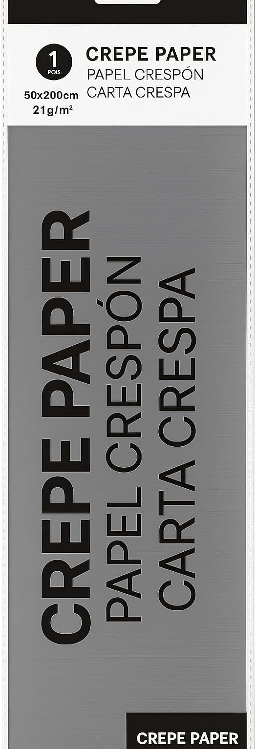 Crepe Paper Roll 200cm x 50cm Gray for Crafts, Decorations, DIY Projects