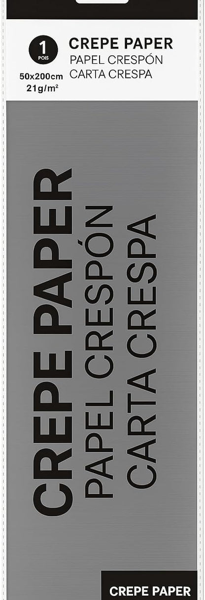 Crepe Paper Roll 200cm x 50cm Gray for Crafts, Decorations, DIY Projects