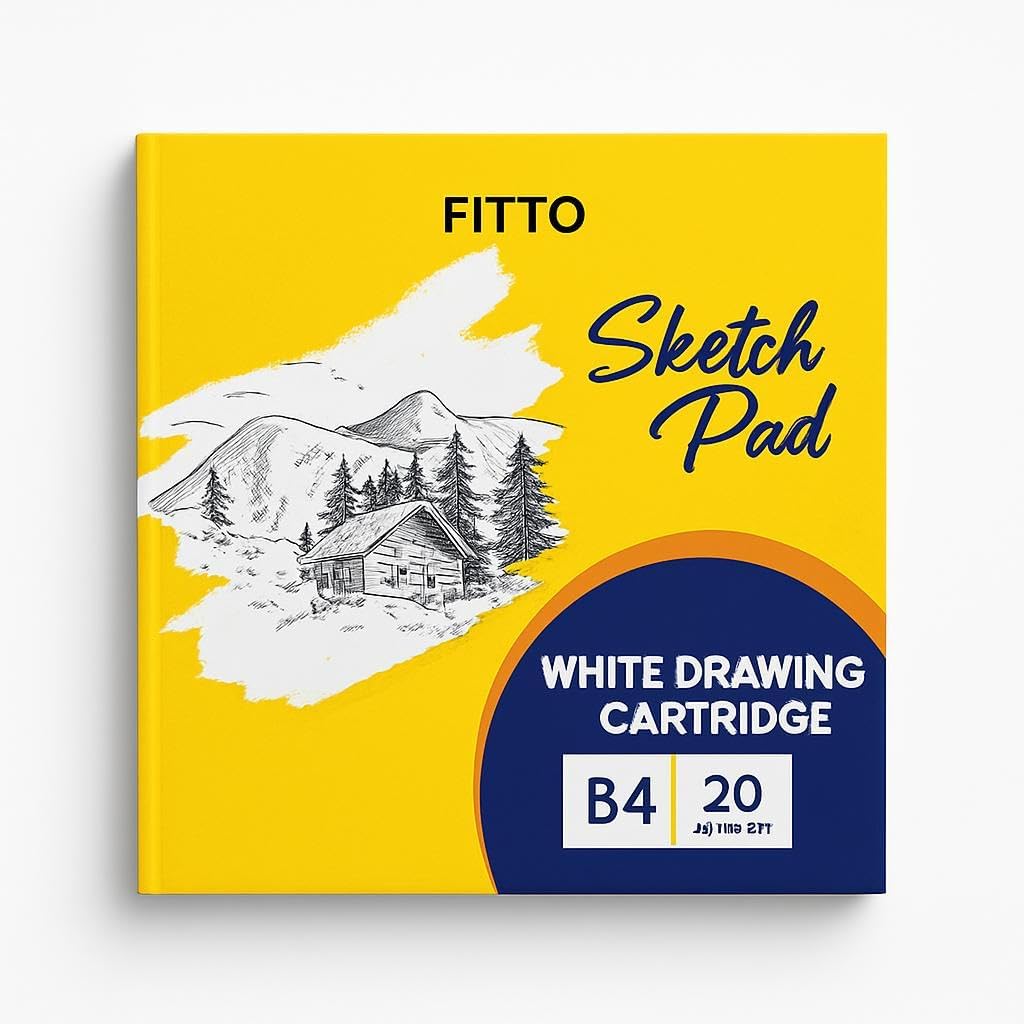 Premium White Drawing Cartridge Sketch Pad - 20 Sheets, Smooth 100 GSM Paper for Pencil, Charcoal, Ink & Watercolor - Acid-Free, Durable & Tear-Resistant - Ideal for Artists, Designers & Students