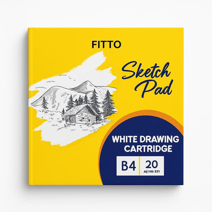 Premium White Drawing Cartridge Sketch Pad - 20 Sheets, Smooth 100 GSM Paper for Pencil, Charcoal, Ink & Watercolor - Acid-Free, Durable & Tear-Resistant - Ideal for Artists, Designers & Students