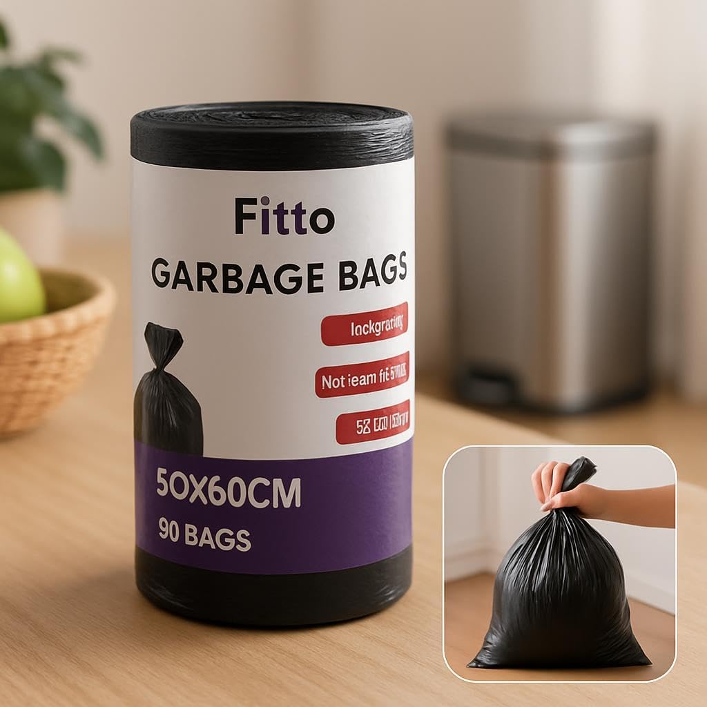 240 Pieces 30 Black Garbage Bags (35 Gallon – 50x60cm Size for Home and Office Use)