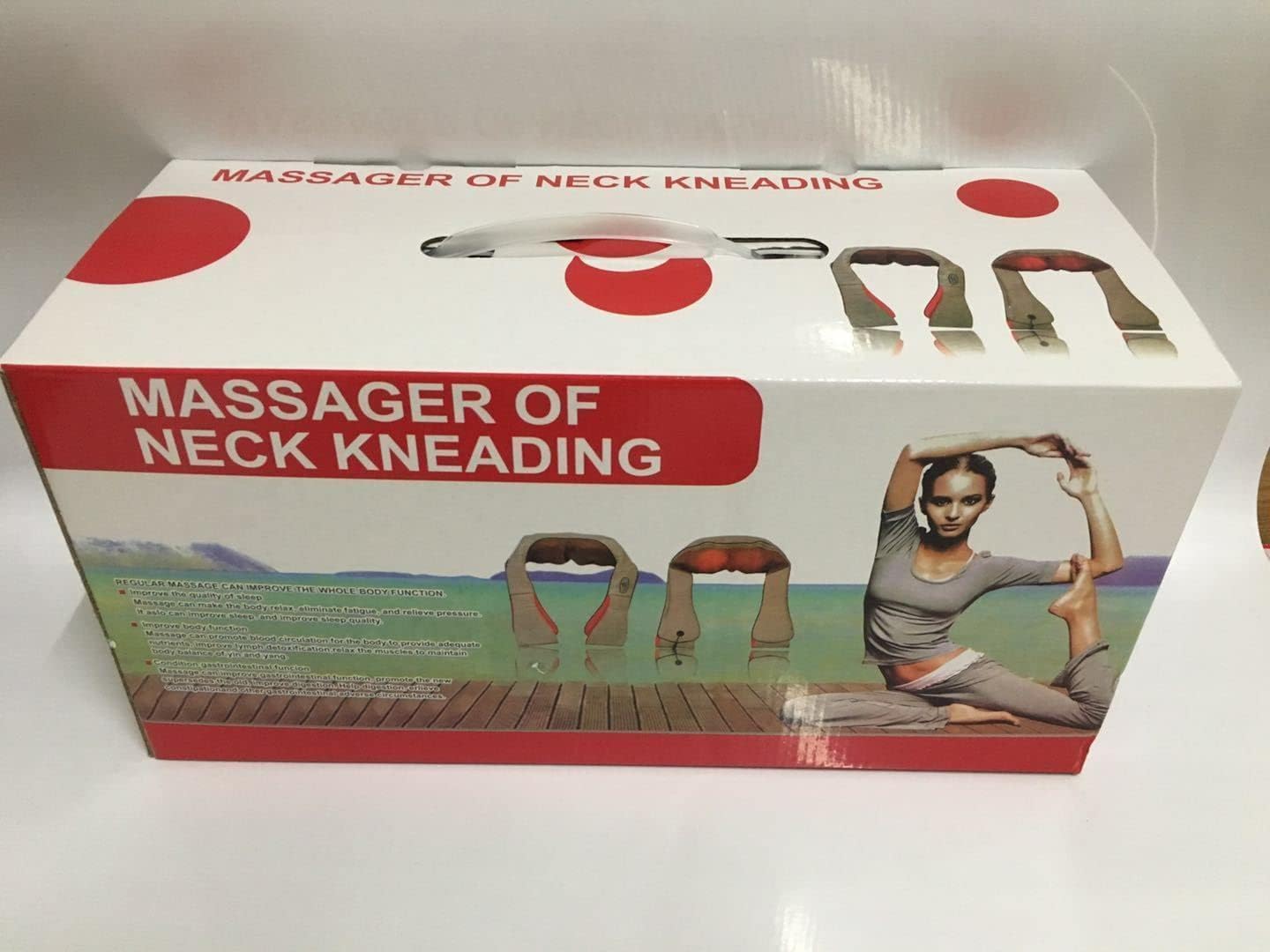Electric Neck Massager with Shiatsu 4D Rotation, Heat Function & 3 Intensities for Shoulder and Neck Pain Relief – Relaxing Fatigue at Home, Office, or Car