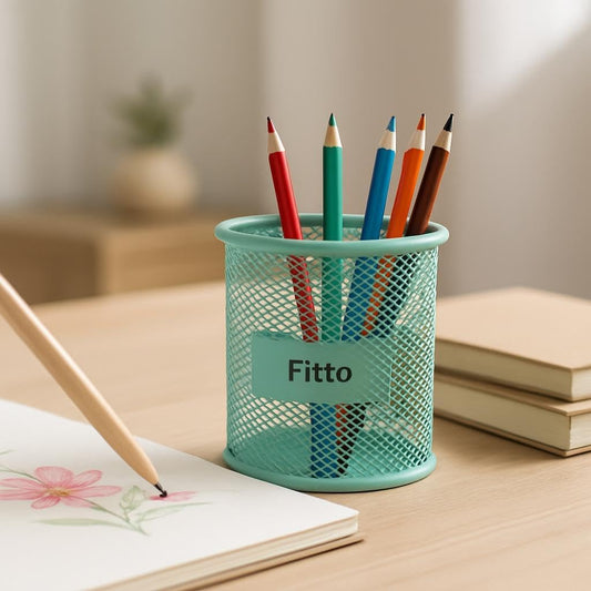 Round Pen Holder, 9x8cm, Assorted Colors for Desk Organization