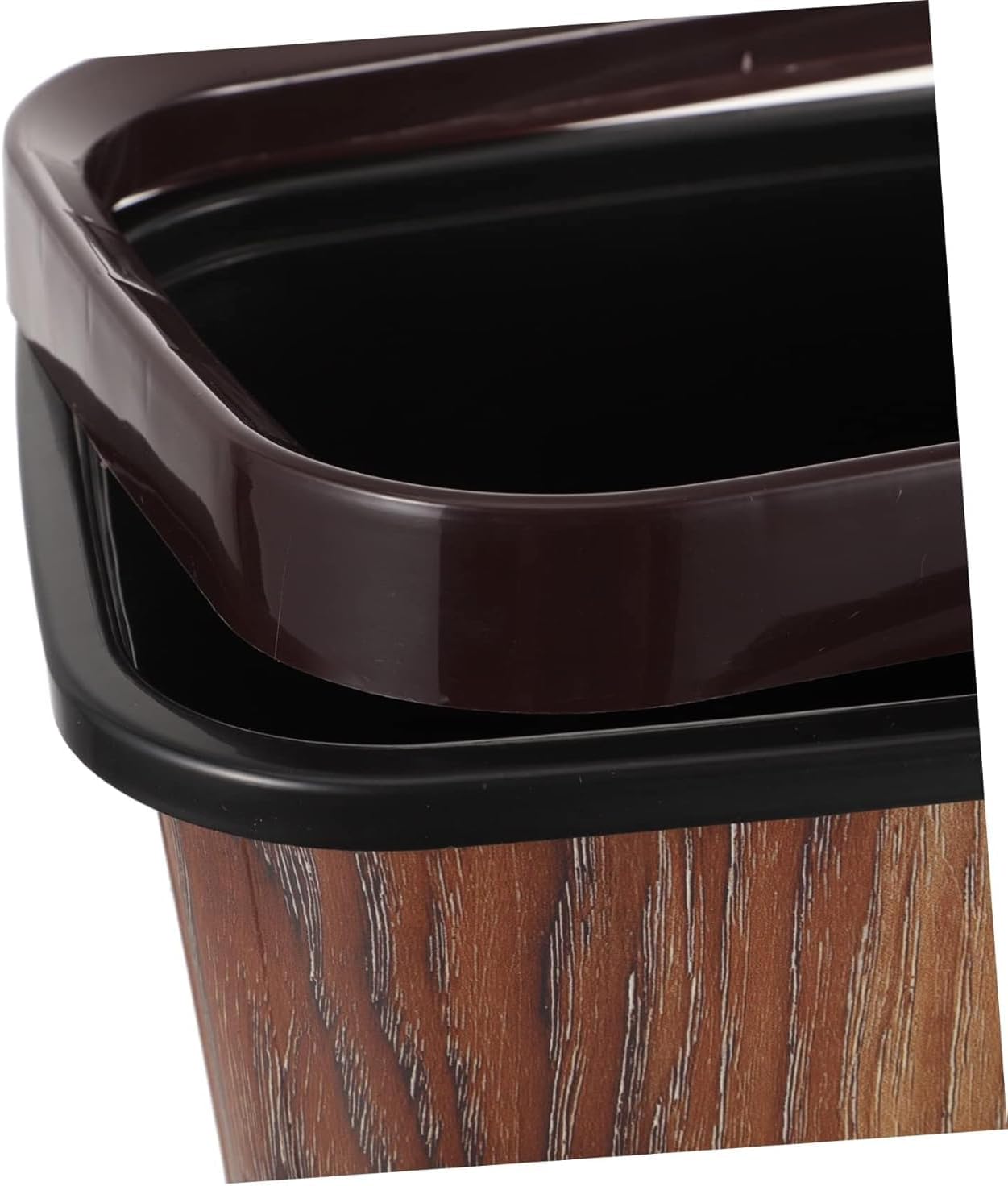 96 Pieces 10L Rectangular buckets with Wooden Shade | Durable Plastic bucket for Kitchen (Office – Bathroom – or Bedroom | Stylish bucket with Pressure Ring Design)