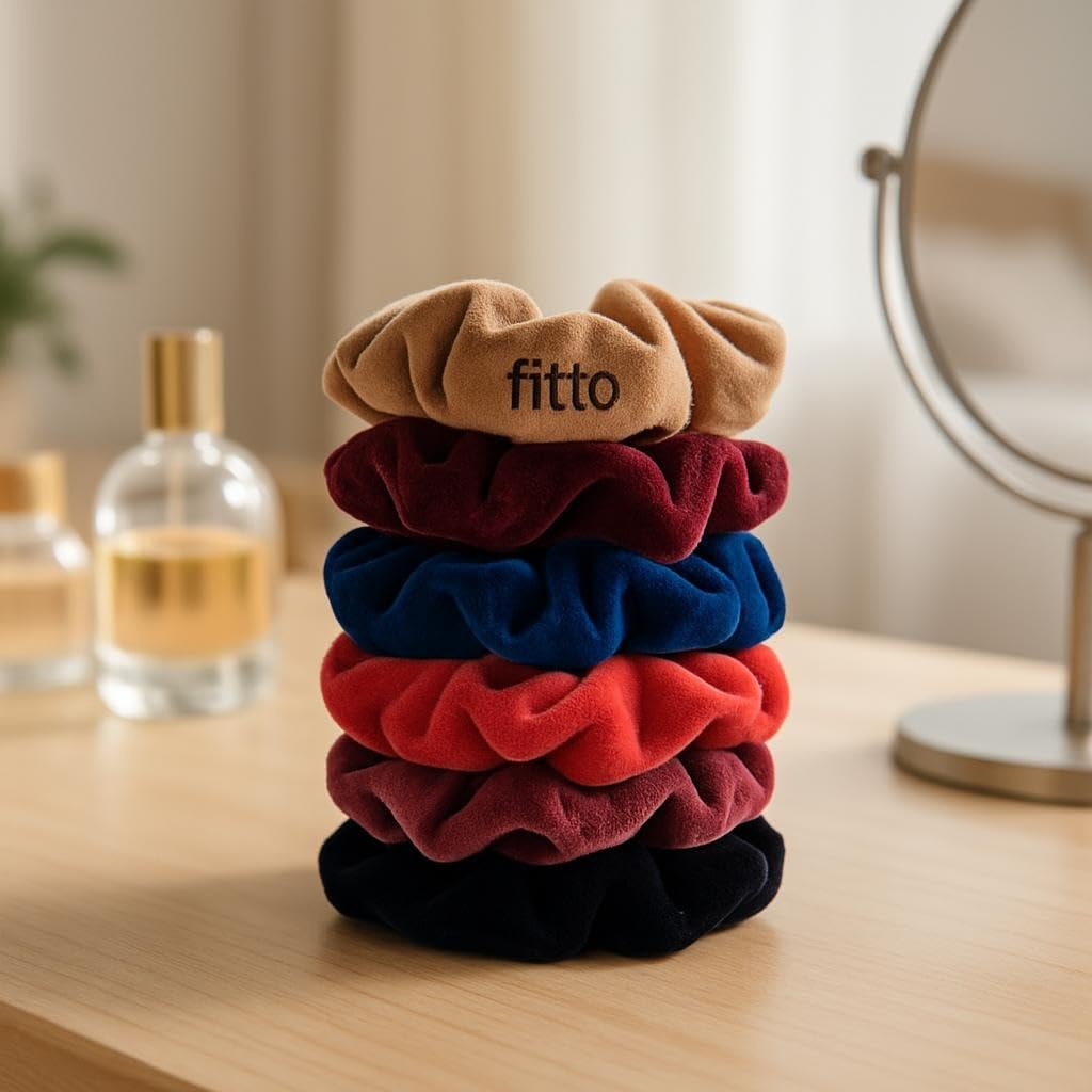 120 Pieces Velvet Elastic Bands Scrunchy Hair Ties Ropes for Women (Pack of 6 – Assorted Colors)