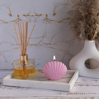 Unique Light Candle in Seashell Design Pink – Decorative Candle Light for Home & Beach Decor 8.5x4.6x6cm