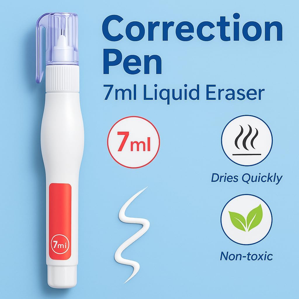 144 Pieces Correction Pens (7ml Liquid Eraser for Office & School Use)
