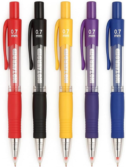 5 Pcs 0.7mm Ball Point Gel Pens, 11cm, Assorted Colors