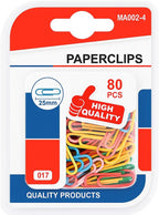 144 Pieces 80 Pieces Plastic Coateds (25mm Paper Clips – Assorted Colors)