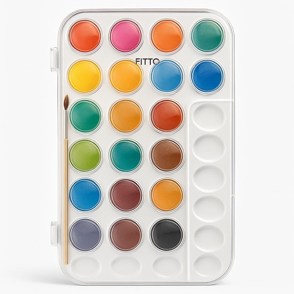 120 Pieces Watercolor Sets (Non-Toxic Watercolors with Mixing Palette Included – Vibrant Colors for Artists and Students – Safe for Kids – Ideal for Painting – Sketching – and Creative)