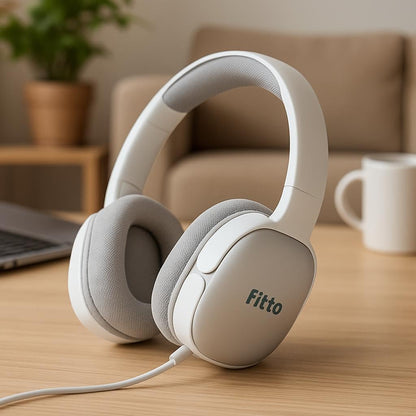 Over Ear Headphones - White, Comfortable Design, Noise Isolation, Wired Connectivity
