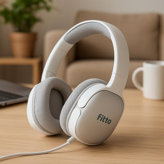Over Ear Headphones - White, Comfortable Design, Noise Isolation, Wired Connectivity