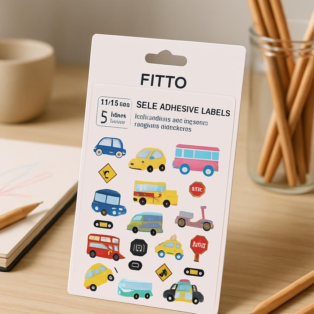 144 Pieces Vehicle Series Self Adhesive Labels 5 Sheets (15x11cm for Car Decals)