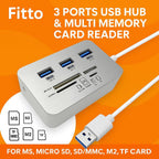 96 Pieces 3 Ports USB Hub & Multi Memory Card Readers for MS (Micro SD – SD/MMC – M2 – TF Card)