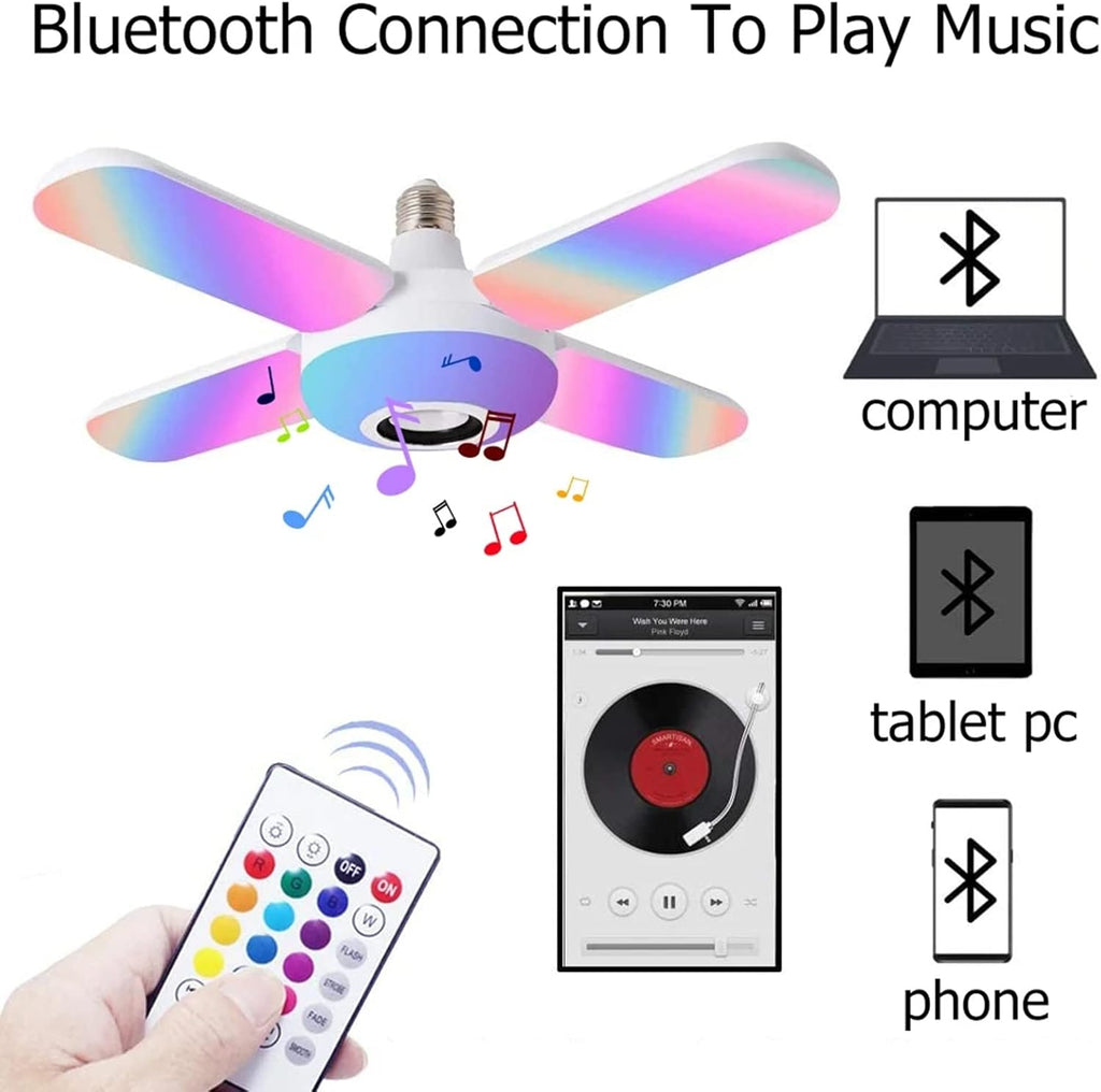 60 Pieces LED RGB Bluetooth Wireless Bulbs (Fan Shaped – 24 Keys Remote Control – For Bedroom)
