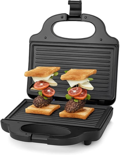 Non-Stick Electric Sandwich Maker with 850W Heating, Black