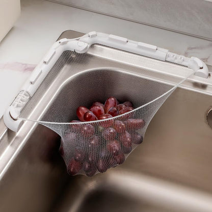 Sink Strainer Net Holder – Adjustable Design – White