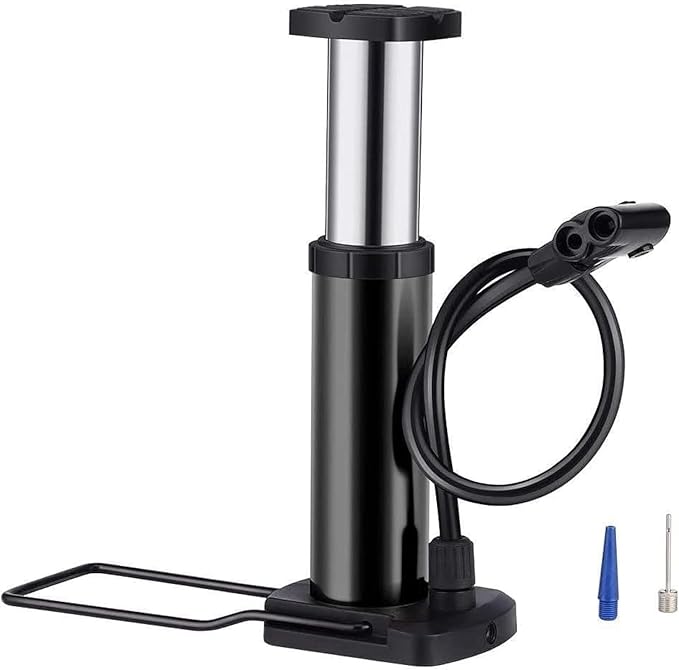 Fitto Mini Bike Pump – Foot Activated Bicycle Floor Pump, Aluminum Alloy – Portable, High Pressure, Efficient, Easy to Use, Ideal for Road and Mountain Bikes