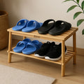 96 Pieces Wooden Shoe Racks (2 Layer – Natural Wood Color – 74x26x29.5cm)