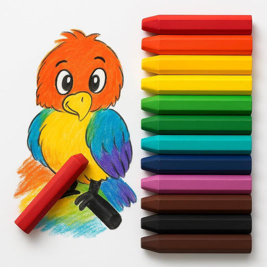 12 Pieces Oil Pastel Set - 7.3cm, 12 Vibrant Colors