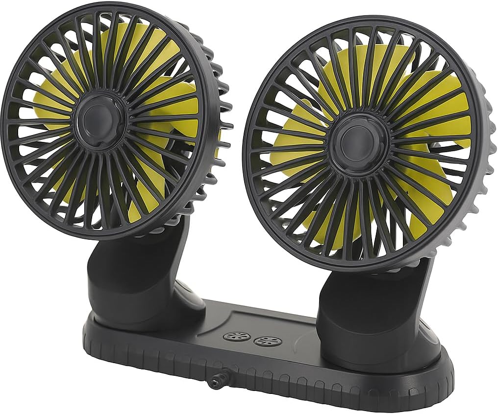72 Pieces Dual Head Car Fans (5V USB Electric Cooling Fan – 3-Speed 360° Rotating Air Circulator – Dashboard Mounted – Energy-Efficient with Aromatherapy Tablets for Car – Home – Office)