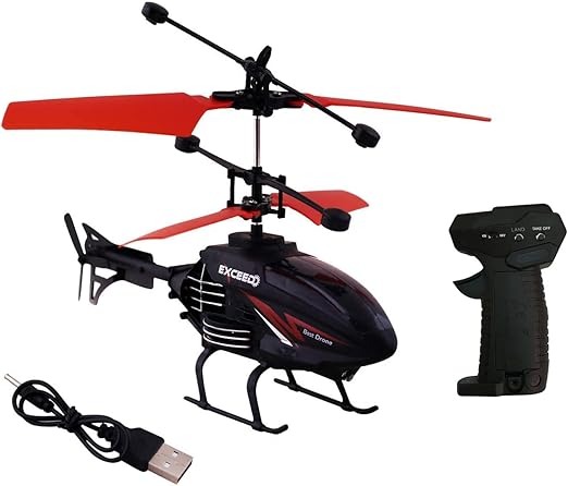 Fitto Induction Flying Helicopter, 2-in-1, Black, Hand Gesture Remote, For Indoor Use, Pack of 1