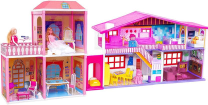 Plastic My Pretty Doll House Play Set for Girls (110 Pcs) Multicolor & Toyzone Dollhouse Set (50 Pcs) – Fun Pretend Play & Building Set for Kids, Educational Toy for Girls Ages 3+