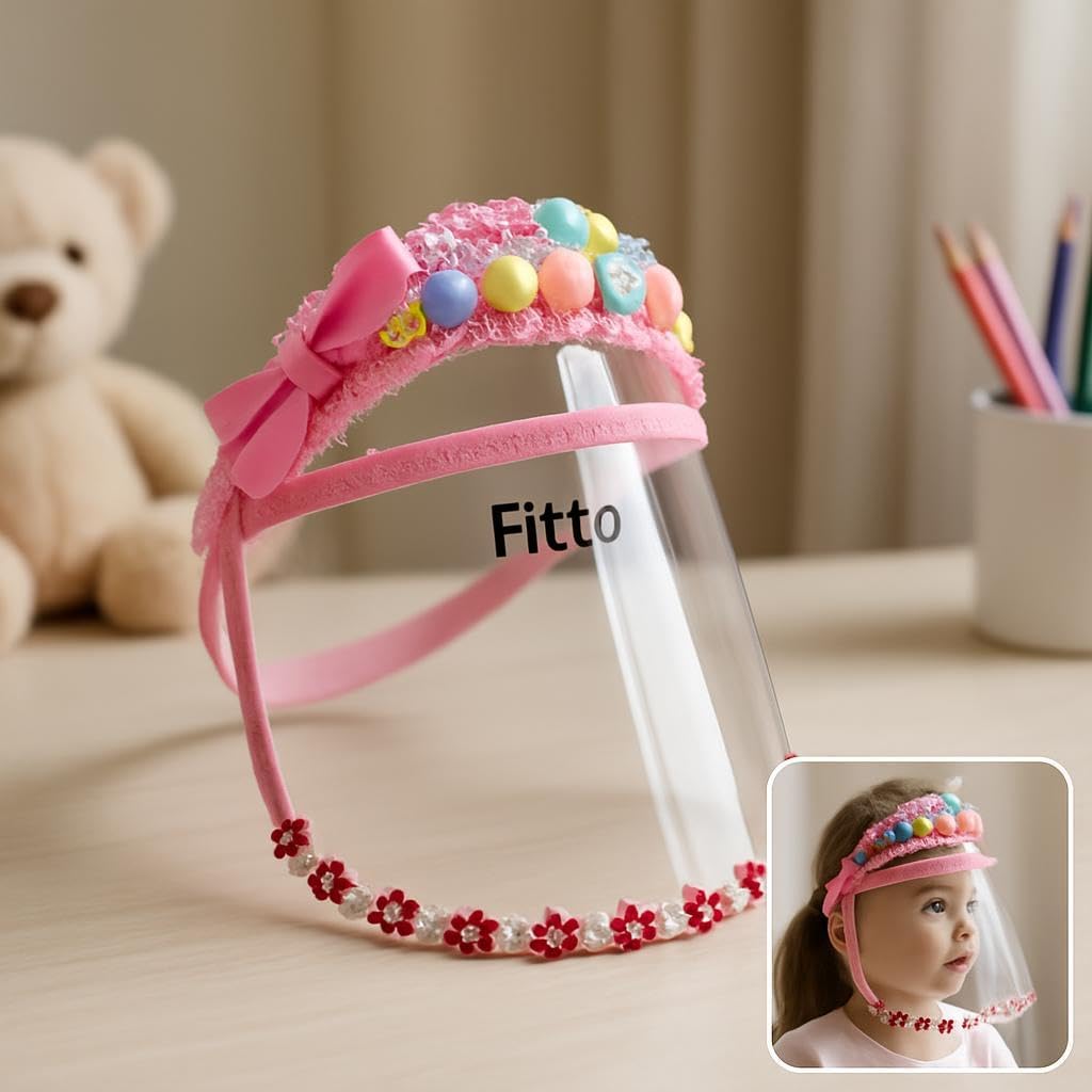 144 Pieces Cute Princess Headbands with Transparent Forehead Shield (Assorted Colors)