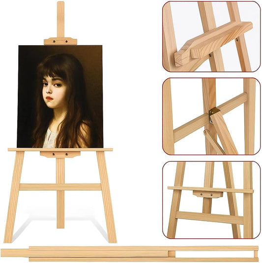 Wooden Stand Easel 70 cm for Painting, Display, Art Projects, Adjustable Artist Easel