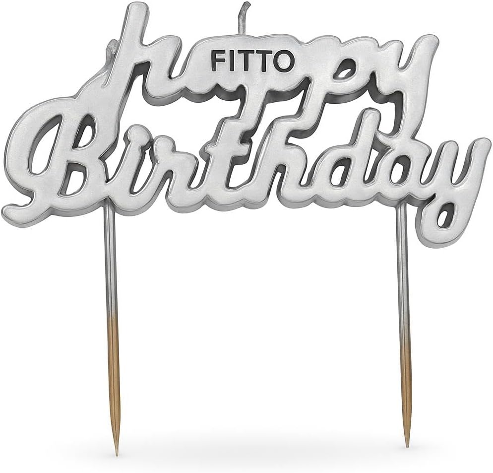 1Pc Happy Birthday Letter Cake Candle - Silver, Cake Decoration, Birthday Cake Topper