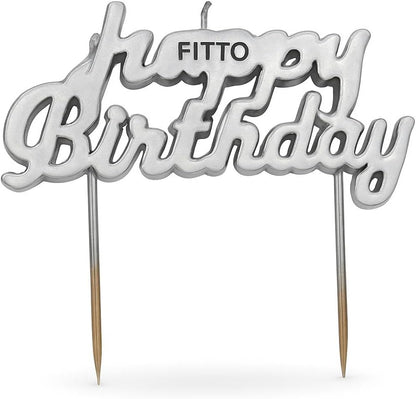 1Pc Happy Birthday Letter Cake Candle - Silver, Cake Decoration, Birthday Cake Topper
