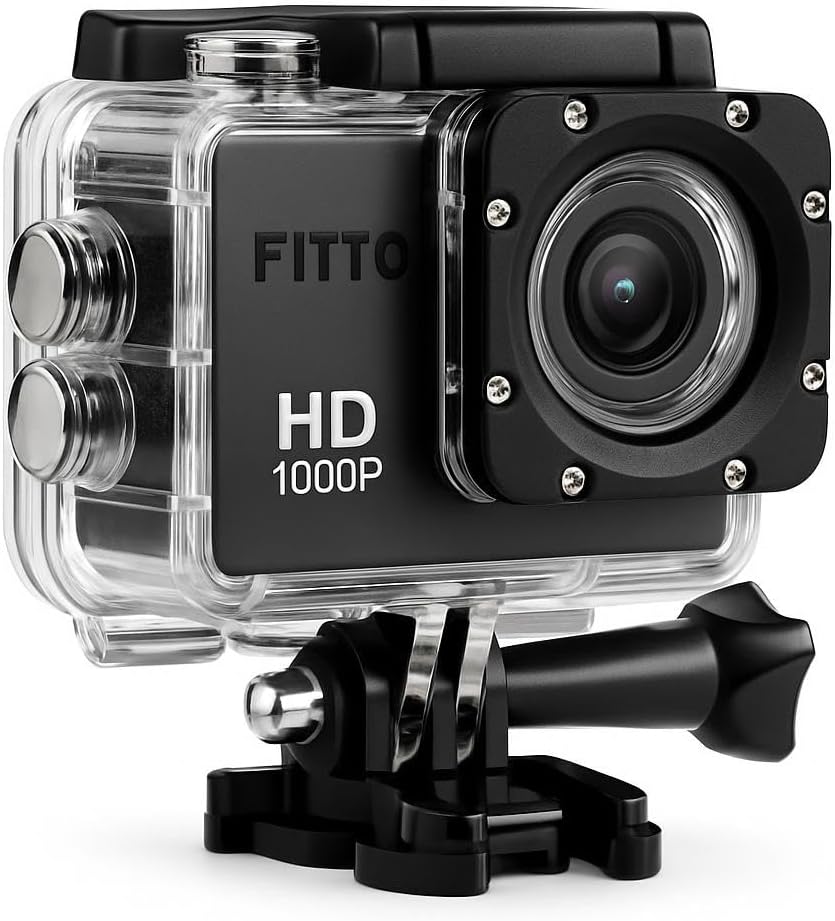 60 Pieces Sports Cam Waterproof Action Camera 1080Ps (Full HD 12MP Video Camera – 2-inch LCD – 140° Wide Angle Lens – 30M Underwater – Multi-Use Accessories)