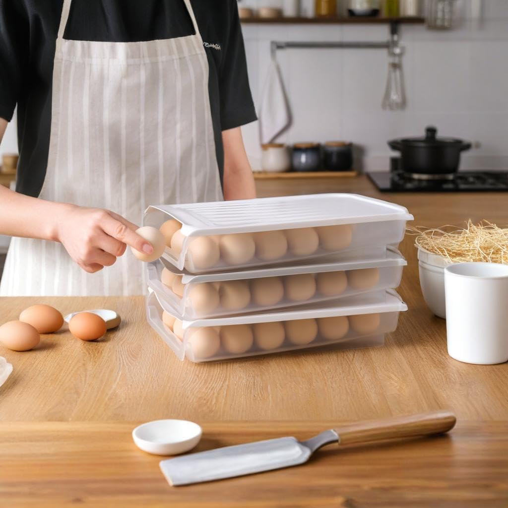 120 Pieces Stackable Egg Box - Gray and White - Standard Size - 12 Egg Capacities