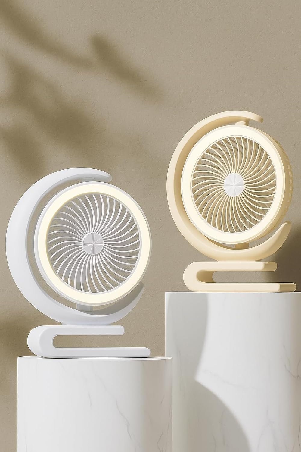 60 Pieces Rechargeable High-speed Table Fans with USB Charging (Portable Moon Fan – Silent Fan Rotates 360° – Multicolour)