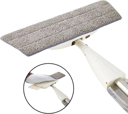 Water Spraying Sweeper Floor Cleaner - 360° Rotating Carbon Fiber Dust Mop, 300ml Refillable Tank, Waxing Mop with Washable Pad for Efficient Home Cleaning