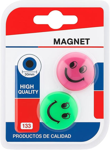 4-Pcs Round Magnets 30mm Assorted Color
