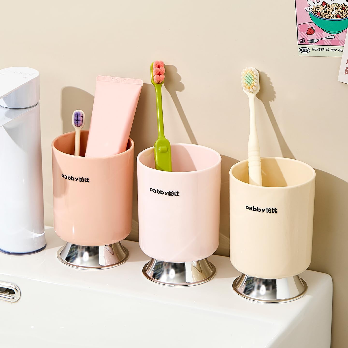 High Footed Mouthwash Cup - Cream Color